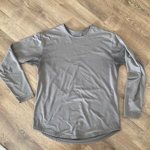 BYLT Basics Snow Wash Drop Cut Long Sleeve Shirt XL Beige